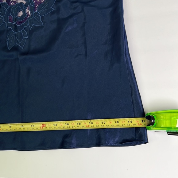 Natori Silky Lace Trim Babydoll Cami Top SzM Blue Violet Y2K Fairy New Romantic - Picture 9 of 9